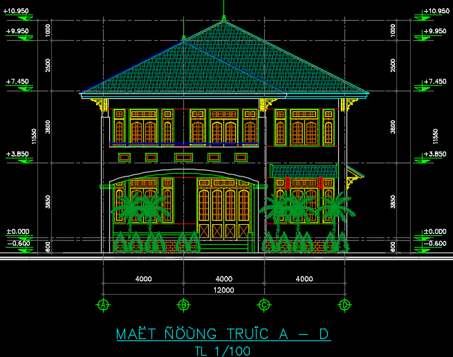 Nhà biệt thự 2 tầng 12x12m