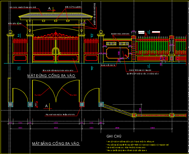 Thư viện cad cổng sắt hàng rào