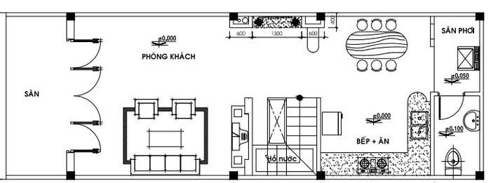 mẫu nhà cấp 4 có gác lửng 4x10 7