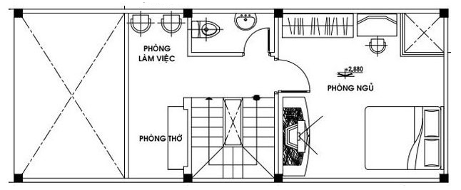 mẫu nhà cấp 4 có gác lửng 4x10 8