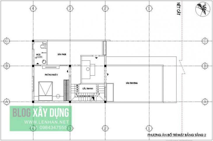 Phương án bố trí mặt bằng tầng hai