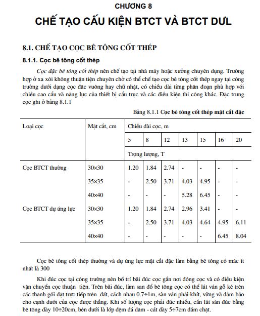 Chế tạo cấu kiện BTCT và BTCT DƯL