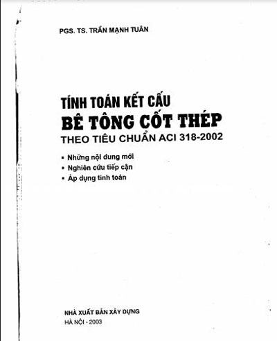 Tính toán kết cấu BTCT theo TC ACI 318-2002 – Trần Mạnh Tuấn