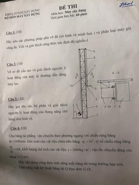 Đề thi môn học máy xây dựng