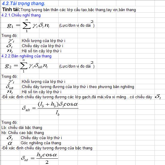 Lý thuyết tính toán kết cấu cầu thang