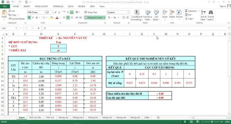 Bảng tính cọc khoan nhồi bê tông chính xác mới nhất 2020