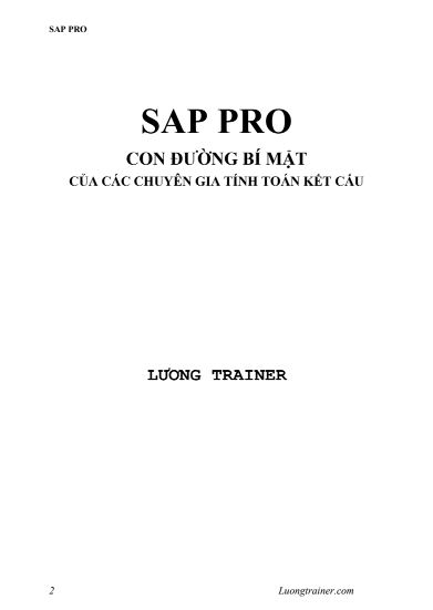 Sap pro con đường bí mật của các chuyên gia tính toán kết cấu