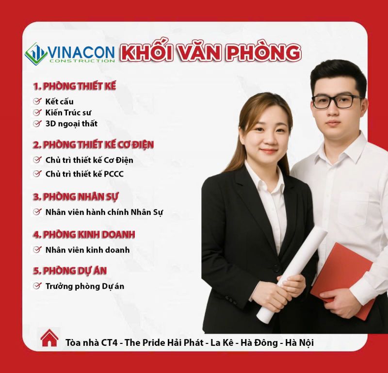 Vinacon tuyển dụng các vị trí tháng 07