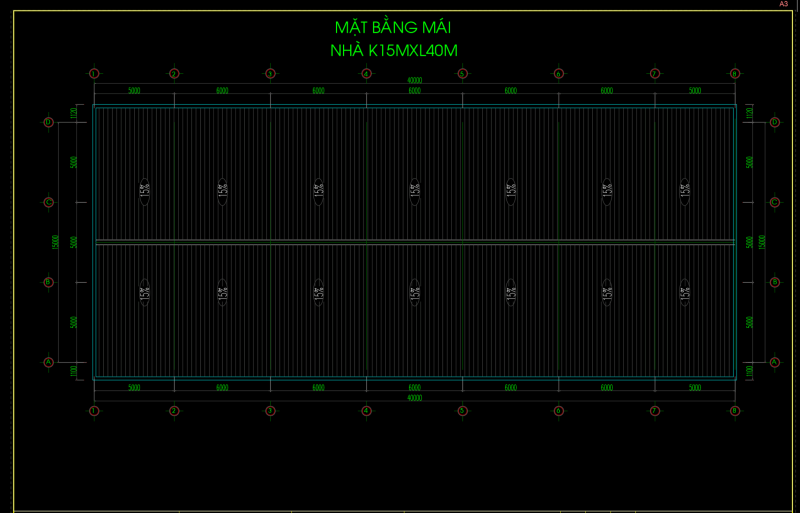 Tải bản vẽ nhà xưởng 15x40m trọn bộ
