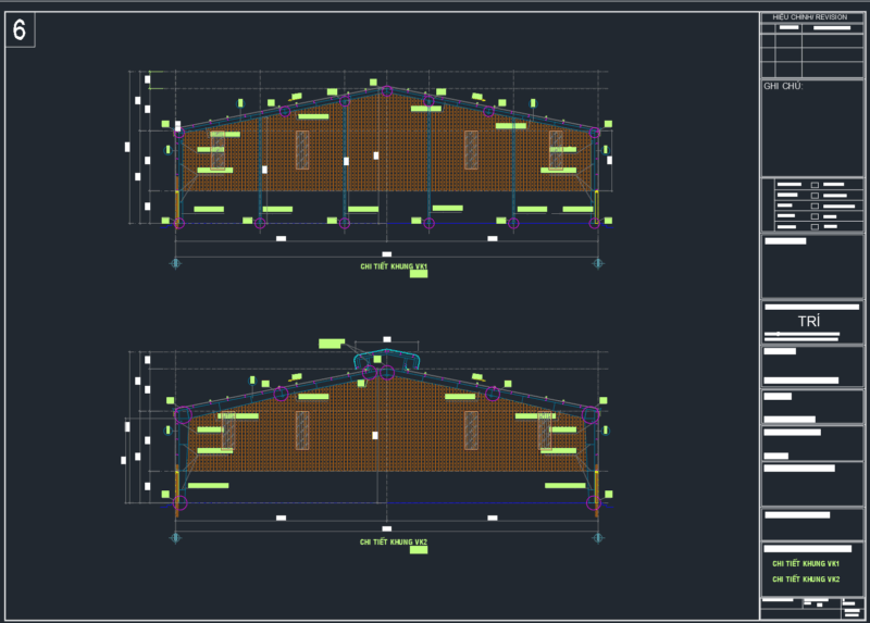 Thiết kế chi tiết nhà xưởng 30x60m file Autocad