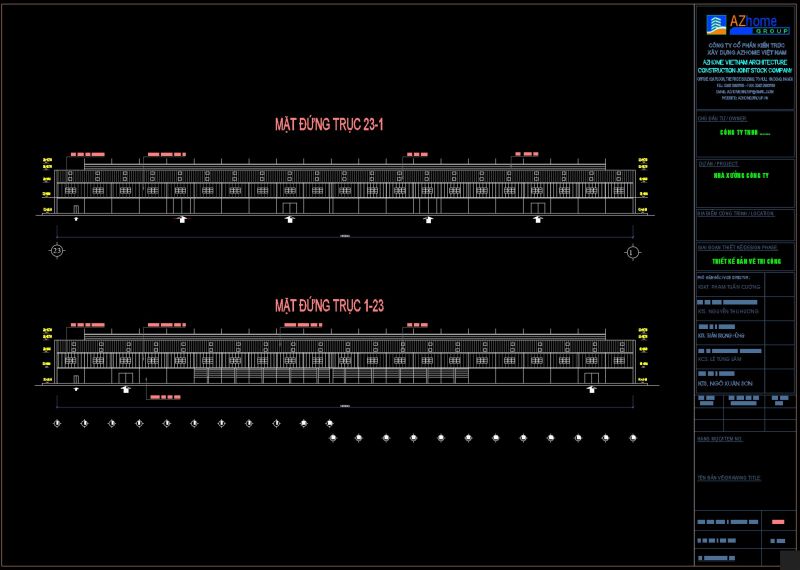 Thiết kế nhà xưởng 60x168m Bản vẽ đầy đủ
