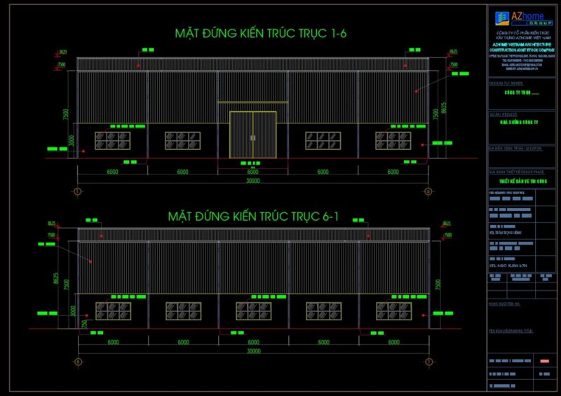 Mẫu nhà xưởng thép tiền chế 15x30m kèm bản vẽ